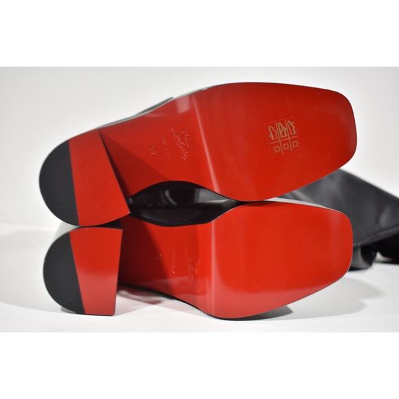 Christian Louboutin Stage Boot Alta 110 Black Leather Thigh High OTK Heel 36 - Picture 12 of 12